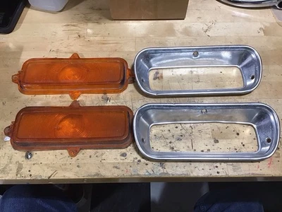 47-72 Used Chevy, GMC Truck, Park Lamp Bezels And Lens - Image 1 of 4