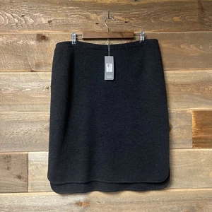 Eileen Fisher waschbarer knielanger Wollrock anthrazit neu mit Etikett Größe XL Stretch - Bild 1 von 4