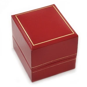 Large Leatherette Ring Box/ Burgundy Red - Picture 1 of 4