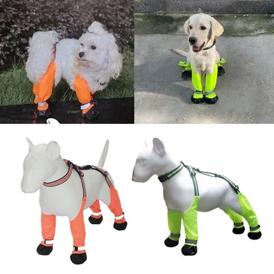Dog Protectors Shoes With Suspenders Dog Boot Leggings Reflective  - - Image 1 of 4
