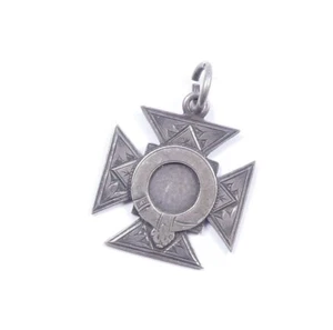 Antigua Cadena de Plata Albert Medalla Cruz Maltesa Diseño 925 Esterlina 6,7 g - Imagen 1 de 5