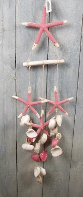 Maritimes Windspiel Seestern Muschel Mobile Wandhänger Länge 72cm Wanddeko - Bild 1 von 3