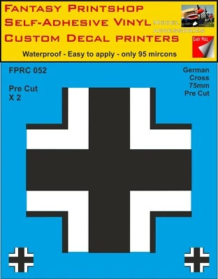 RC LUFTWAFFE DEUTSCHES KREUZ Doppelpackungen Vinyl Aufkleber Aufkleber 75 mm - 250 mm FPRC052 - Bild 1 von 4