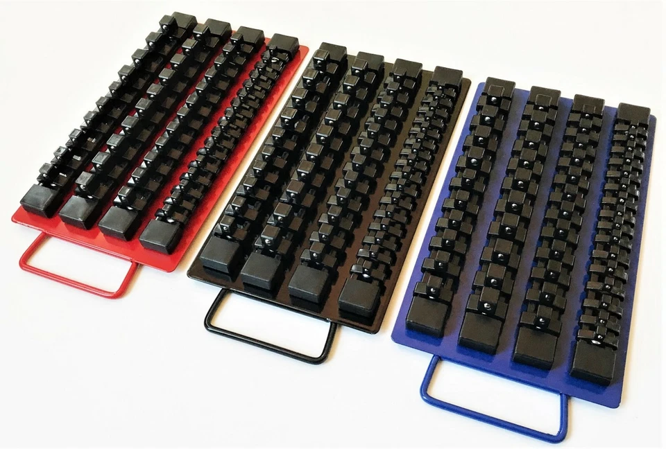 144pc GOLIATH INDUSTRIAL SOCKET STORAGE TRAY RAIL RACK HOLDER SET 1/4 3/8 1/2 - Image 1 of 4