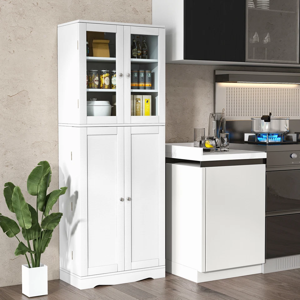 COSTWAY Mobile cucina armadio alto indipendente cucina buffet mobile multiuso 161 cm