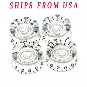 Guitar Speed Dial Knobs 24 Fine Spline Control Knobs fit Gibson Les Paul Clear - Picture 1 of 6