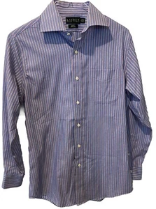 Lauren Ralph Lauren Men's Striped Shirt Long Sleeve 15.5/32-33 Slim Non Iron - Picture 1 of 9
