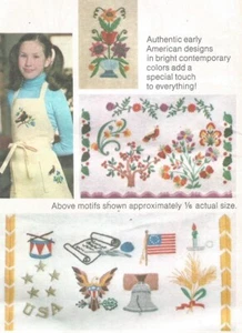4308 Embroidery Transfer Pattern Butterick UNCUT Americana Designs Flowers Vtg - Picture 1 of 4