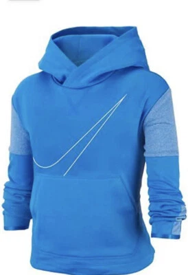 Nike Therma Girls Fleece Training Pullover Hoodie Baby Blue CV9371 Sz Medium $40 - Image 1 of 4