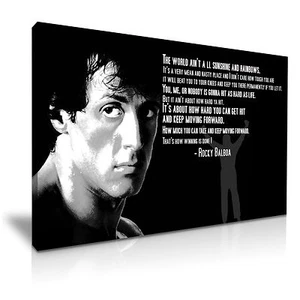 Rocky Balboa Película Silvestre Stallone Cita Boxeo Lienzo Pared Art Deco 9 Tamaños - Imagen 1 de 7