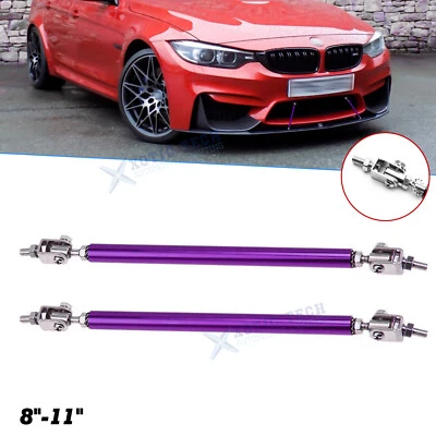 Pair Purple Aluminum Adjust Bumper Lip Splitter Diffuser Strut Rod For  BMW Mini - Image 1 of 4