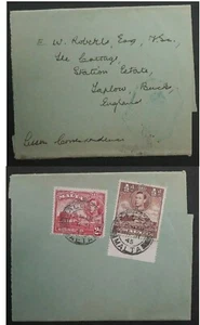 1945 Malta Wrapper ties 2 stamps cancelled Valletta to England - Picture 1 of 4