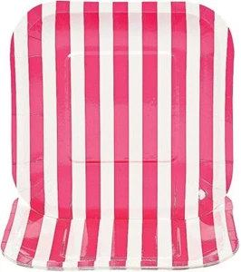 Hot Pink Stripe Solid Color Garden Birthday Party 7" Square Dessert Plates - Picture 1 of 1