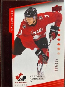 KAEDAN KORCZAK  #121 ..2021 TEAM CANADA JUNIOR...PROGRAM OF EXCELLENCE..103/165