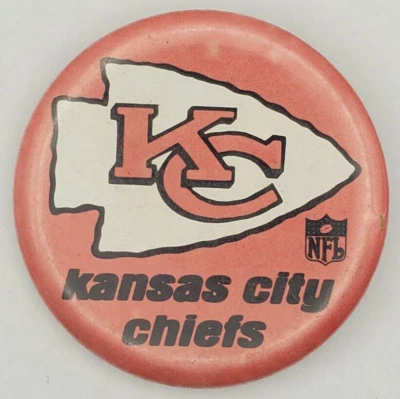 Botón Pinback Fútbol Americano NFL Kansas City Chiefs Años 70 De Colección Foto 1 de 4
