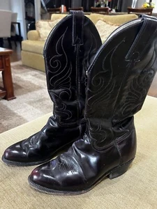 Mens Cowboy Boots 1816 Size 7 M Tip Leather - Picture 1 of 7