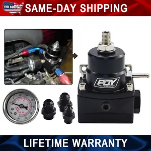 Adjustable High Pressure AN8 AN6 Fuel Inject Pressure Regulator With Gauge Boost - Foto 1 di 11