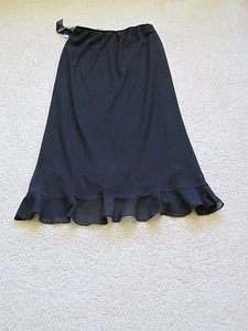 New Women’s MSK Evening Collection Black Sheer Ruffle Skirt Layered Midi Size 14 - Picture 1 of 4