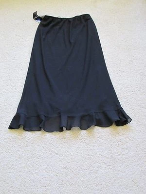 New Women’s MSK Evening Collection Black Sheer Ruffle Skirt Layered Midi Size 14 - Image 1 of 4
