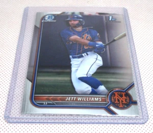 Tarjeta base cromada Bowman Draft 2022 Jett Williams 1st Bowman - Imagen 1 de 2
