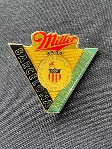 Vintage 1992 MILLER Olympic Enamled Pin Barcelona-Albertville Training Center - Picture 1 of 3