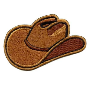 Brown Cowboy Hat Patch Western Rodeo Country Embroidered Iron On - Picture 1 of 2