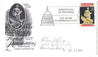 5 '89 FDCs House, Senate, Bill of Rights, Montana, N. Dakota SC#2412 2413 2421 - Image 1 of 4