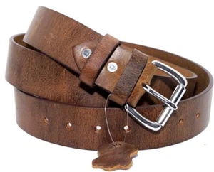 Men's Genuine Buffalo FULL GRAIN Leather Belt, 1 1/2" width, Handmade, By Amish - Picture 1 of 22