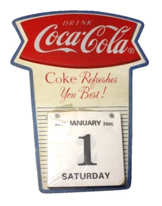 Drink COCA-COLA 2005 Calendar on Collectors Wood Sign 12" x 16" NEW - Picture 1 of 5