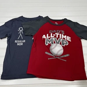 The Childrens Place Sport Red Blue Mom Dad MVP T-Shirt Kids Size 4T Bundle - Picture 1 of 7