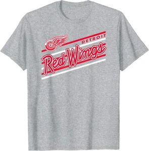 Detroit Red Wings Retro Performer Gray Officially Licensed T-Shirt Hoodie - Picture 1 of 6