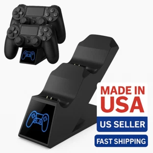 PS4 Controller Charger LED PlayStation4  Dual USB Dock Station Charging Stand - Picture 1 of 11