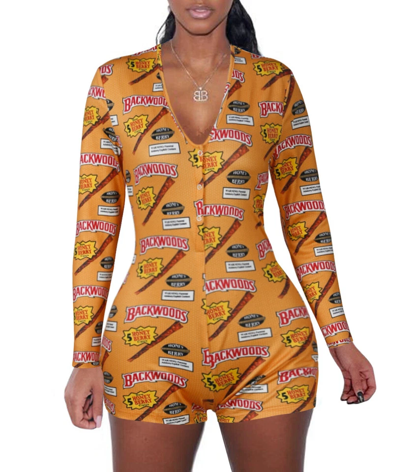 Nuevo Sexy Body Para Mujer Bodycon Mangas Largas Botones Mameluco Mono Corto Foto 1 de 1