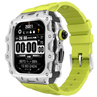 For Apple Watch 10 46mm Full Protective Cover Metal Case Silicon Band Mod Kit - Image 1 of 4