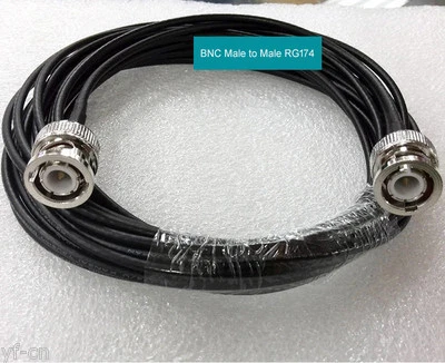 20pcs Black 15 meters BNC Male To BNC Male BNC Male to Male RG174 Cable - Image 1 of 2