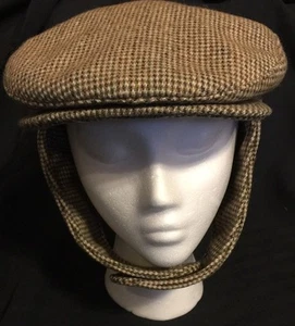 Country Gentleman Wool Newsboy Hat Cabbie Hats W/ Ear Flaps USA Union Made Small - Picture 1 of 12