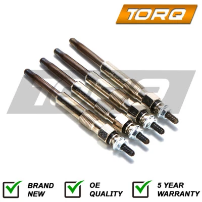 Torq 4x Diesel Heater Glow Plugs Fits Peugeot Expert (Mk1) 1.9 D #1 — 第 1/2 张图片