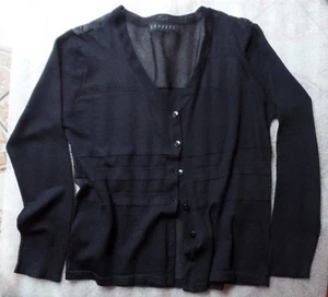 Vintage EXPRESS 6 Button Sheer Black Sweater Size Seems Small or Medium - Picture 1 of 3