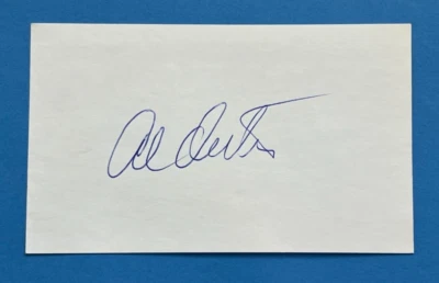 AL OERTER ~ Autographed/Signed 3x5 Index Card ~Discus 4x Olympics Gold ~ No COA - Image 1 of 3