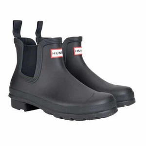 Hunter Damengröße 10, Original isolierter Chelsea-Regenstiefel, schwarz, neu im Karton - Bild 1 von 6