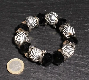 Edelstein Stretch Kugel Armband Fimo Onyx strech Steinschatz - Bild 1 von 1