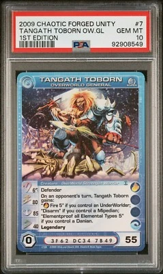 PSA 10 TANGATH TOBORN OVERWORLD GENERAL - Min E - Max C - SuperRare Chaotic Card - Image 1 of 2