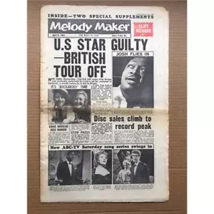 VARIOUS 1961 MELODY MAKER MAGAZINE APRIL 8 1961 PETE SEEGER (COURT CASE)/JOSH WH - Picture 1 of 1