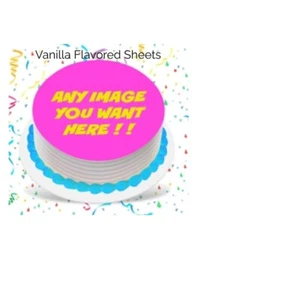 Your Own Image Logo 8" Round Edible Cake Image Frosting Topper Birthday Party - Picture 1 of 1