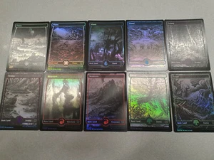 10 x FOIL FULL VARIANT ART LANDS COMPLETE SET ENG - MTG CRIMSON VOW NM - Picture 1 of 1