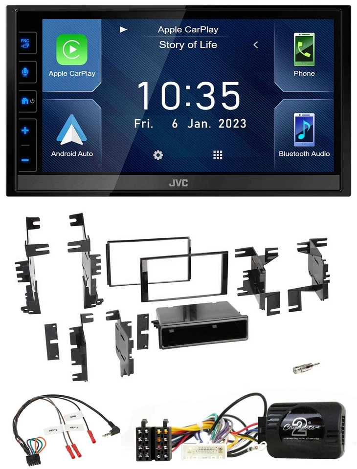 JVC DAB Bluetooth Lenkrad USB 2DIN Autoradio für Nissan Cube Frontier Juke Navar - Bild 1 von 4