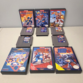 Mega Man 1, 3-6 NES 5 Game Lot w/cases + Bonus Case Tested, Authentic Read Desc.