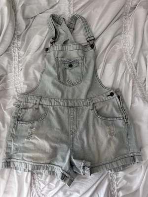 Macacão feminino BONGO vintage desgastado tamanho grande azul denim - Imagem 1 de 4