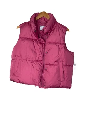 NWT Old Navy Women’s Puffer Vest Pink Full Zip Soft shell Comfy Size Small - Image 1 of 4