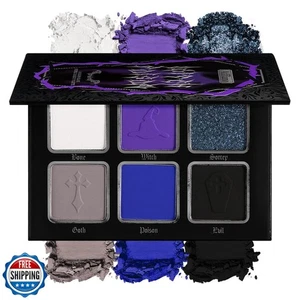 Black Blue Purple Eyeshadow Goth Makeup Palette, Matte Shimmer Dark Smoky Eye - Picture 1 of 5